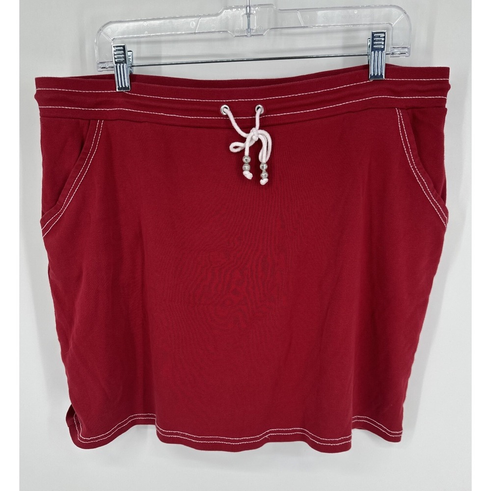 Anne‎ Klein Sport Women's Red Skort Drawstring Size XXL